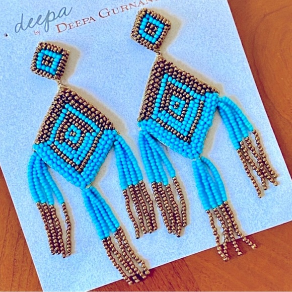 NWT Anthropologie Deepa Beaded Diamond Chandeliers - Picture 8 of 14